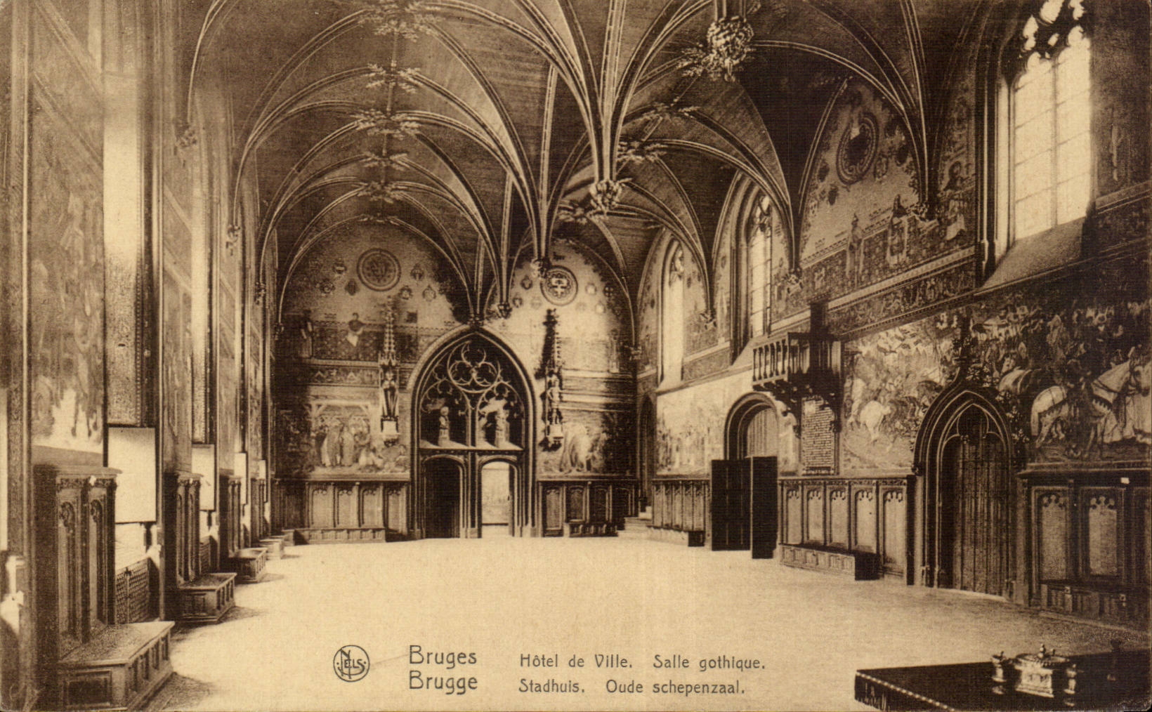 CPA Bruges Hotel de ville Salle gothique