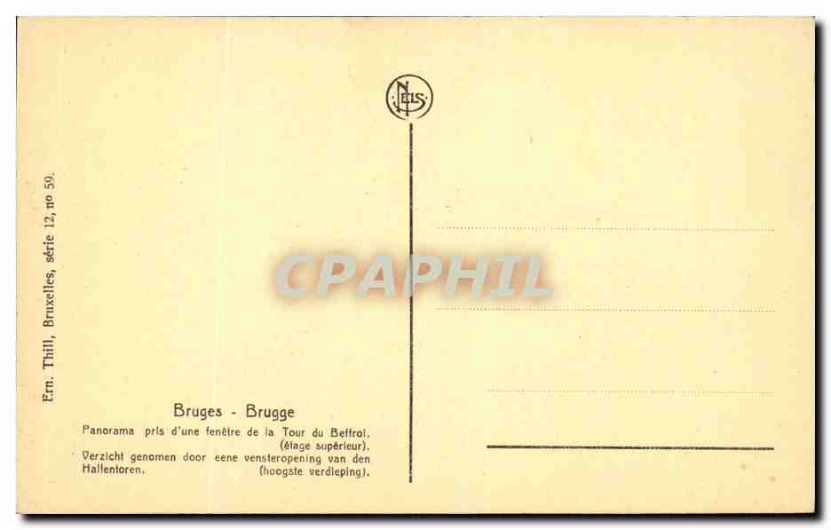 CPA Bruges Panorama pris d'une fenetre de la tour du Beffroi — Rückseite