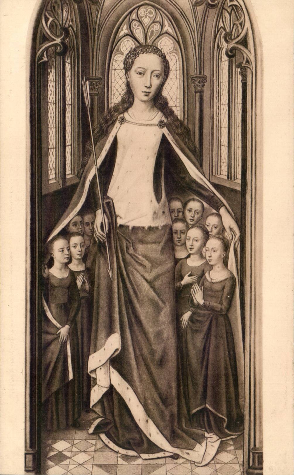 CPA Belgique Memling La chasse de Sainte Ursule La vierge et l'enfant Bruges