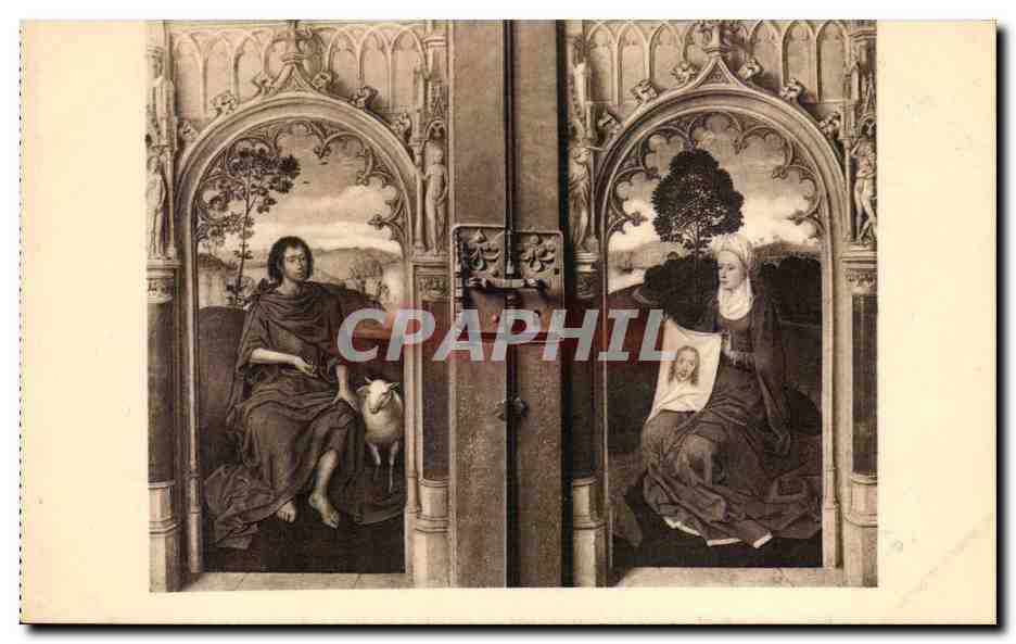 L'Adoration des Mages — Volet extérieur du Triptyque — St. Jean-Baptiste — St. Véronique — Hans Memling — Bruges, Hôpital Saint-Jean