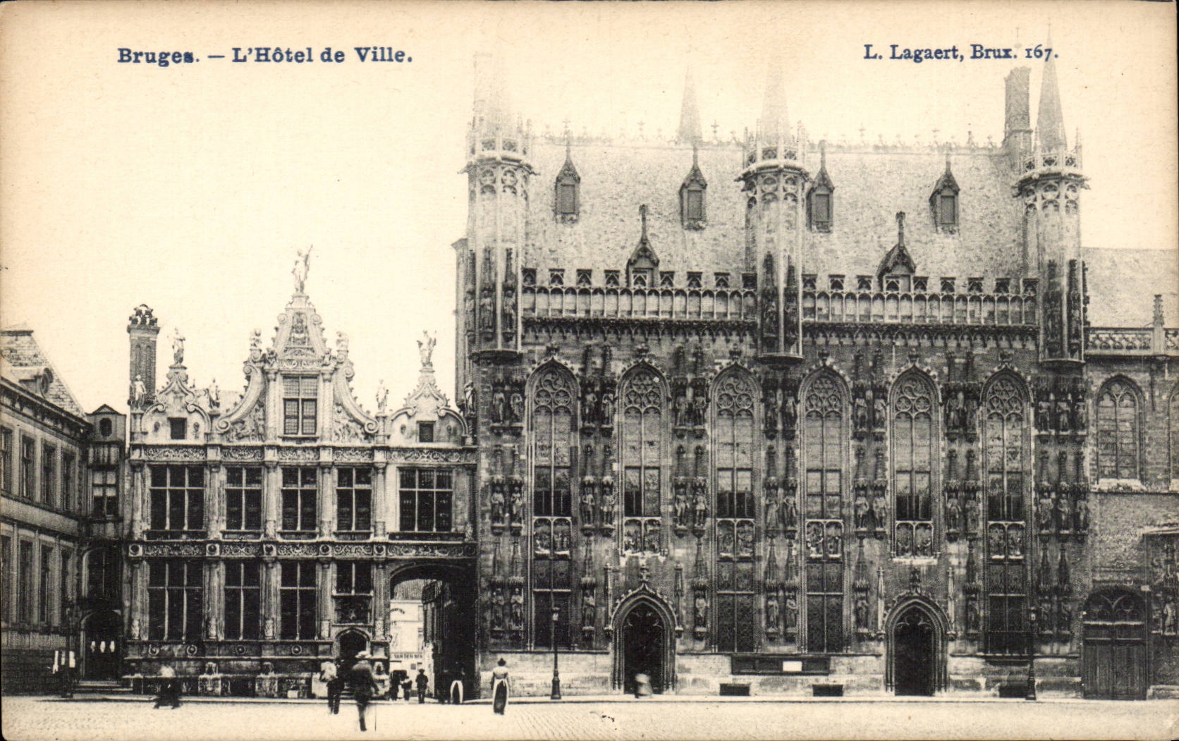CPA Belgique Bruges Hotel de ville