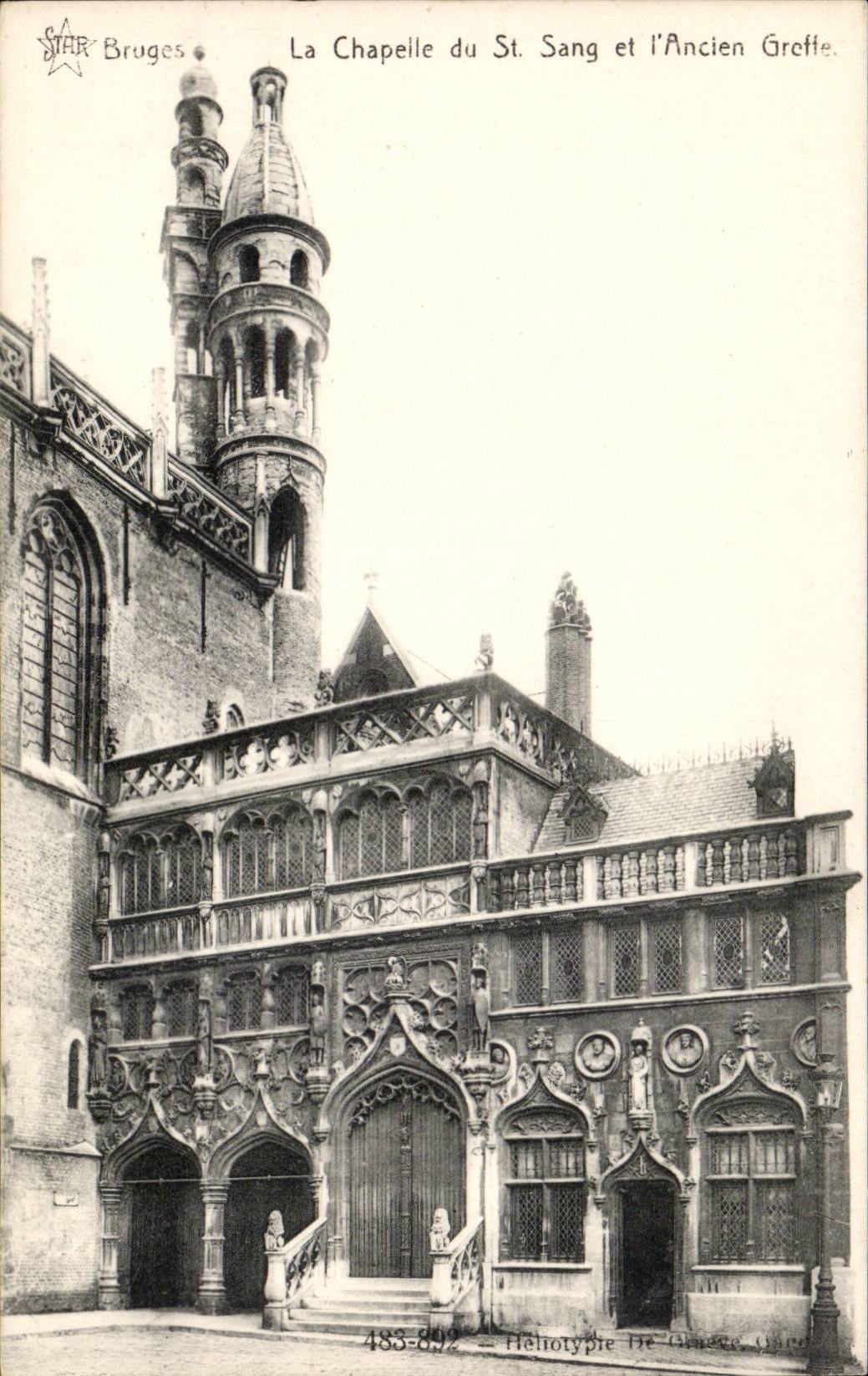 CPA Belgique Bruges La chapelle du St Sang et l'ancien greffe