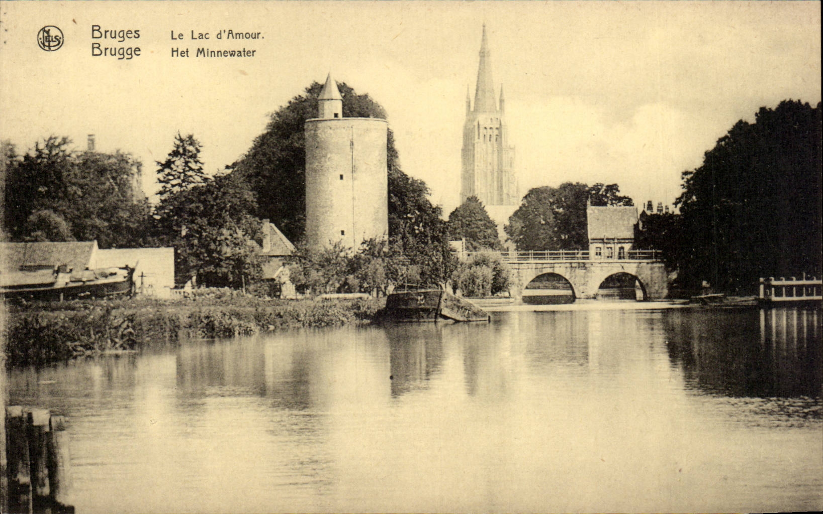 CPA Belgique Bruges Le lac d'amour