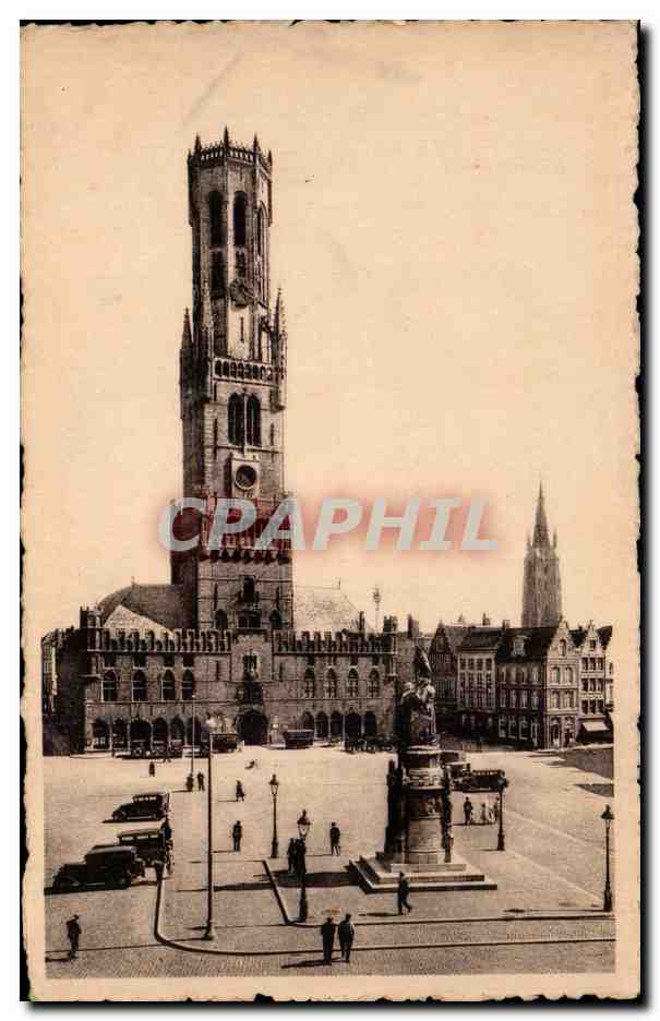CPA Belgique Bruges Le beffroi