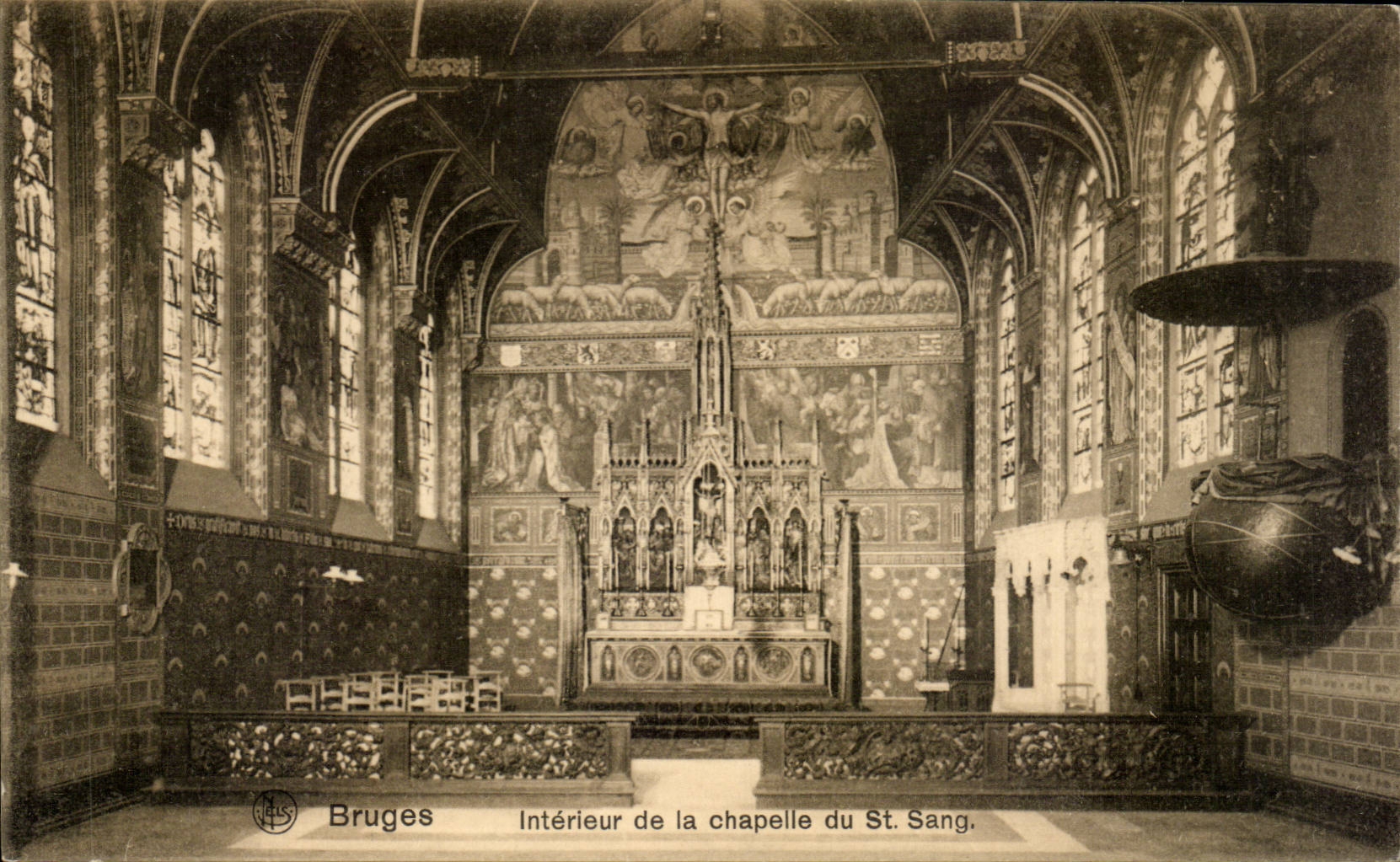 CPA Belgique Bruges Interieur de la chapelle du St Sang