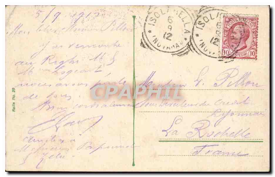 CPA Italie Italia Lago maggiore Isola Bella e Pescatori — Rückseite