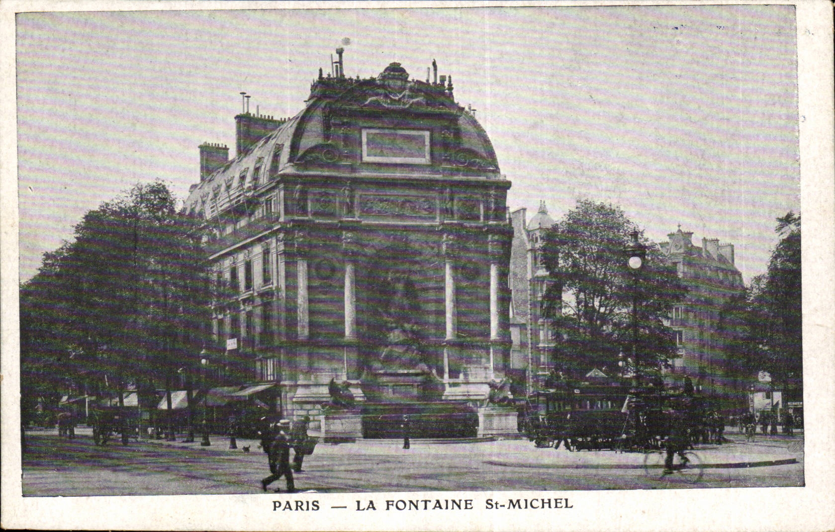 Paris CPA La fontaine St Michel