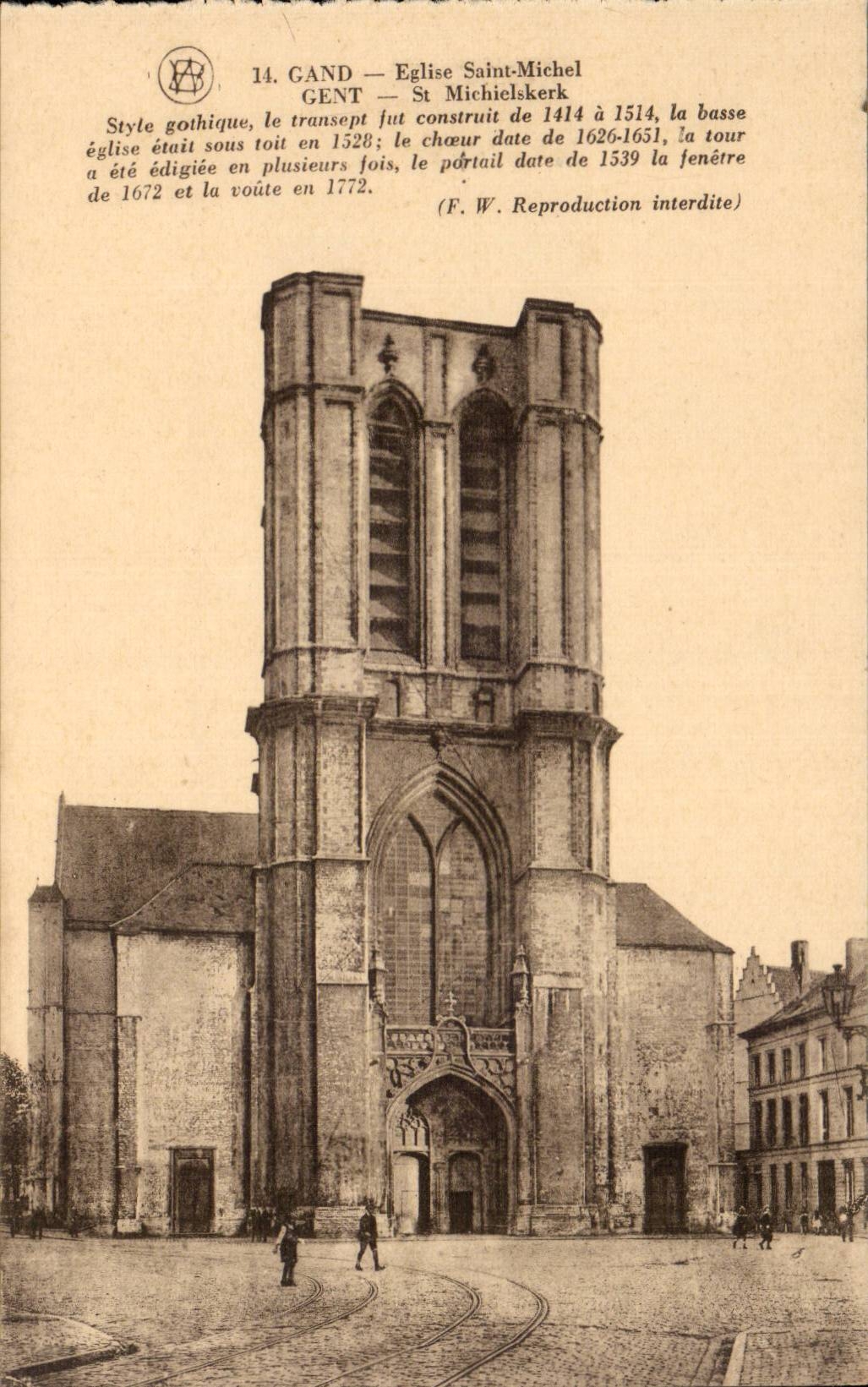 Gand — Église Saint-Michel — Éditeur F. Walschaerts, Bruxelles