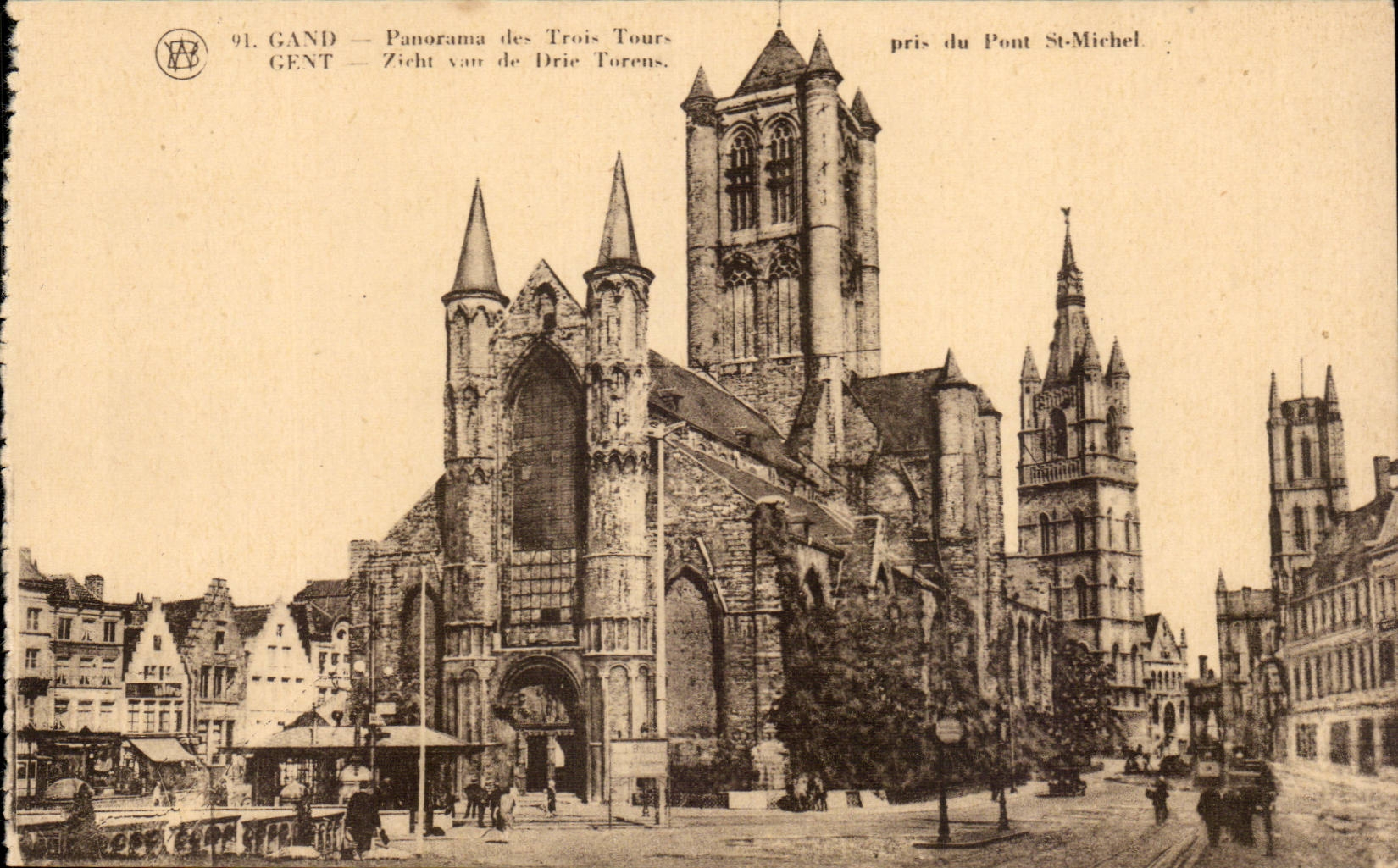 CPA Belgique Gand Panorama des trois tours 