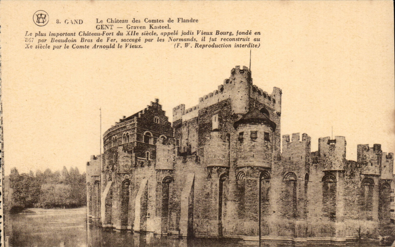 Gent — Château des Comtes de Flandre — Gravensteen — F. Waischaerts