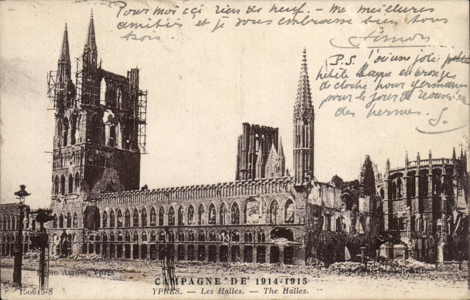 CPA Belgique Ypres Les halles