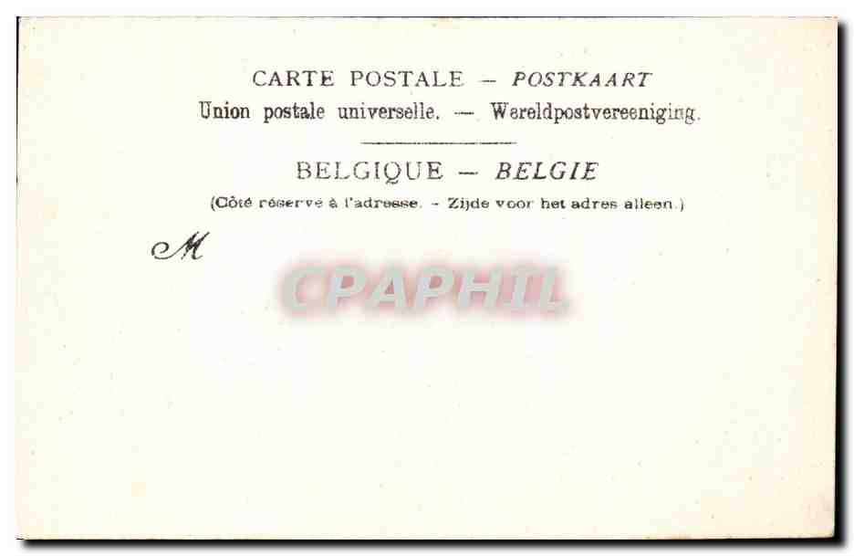 CPA Belgique Ypres Hotel de ville — Rückseite