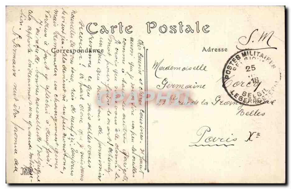 CPA Belgique Ypres La rue de Lille  — Rückseite