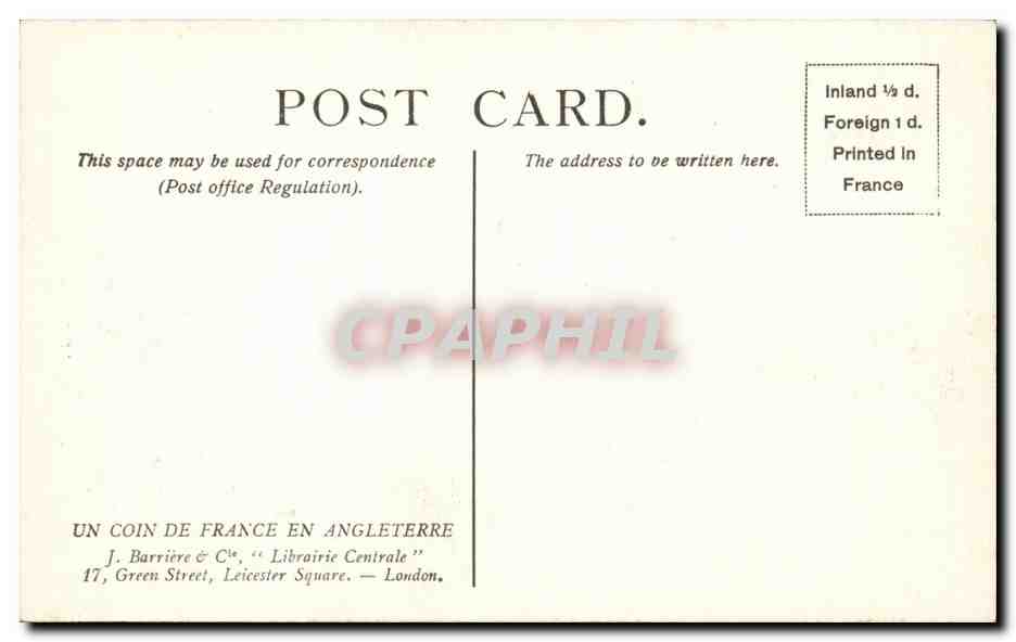CPA Great Britain London St James palace — Verso