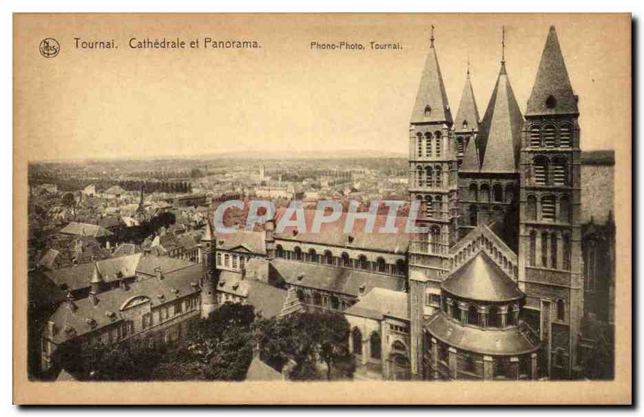 Tournai. Cathédrale et Panorama — Phono-Photo, Tournai.