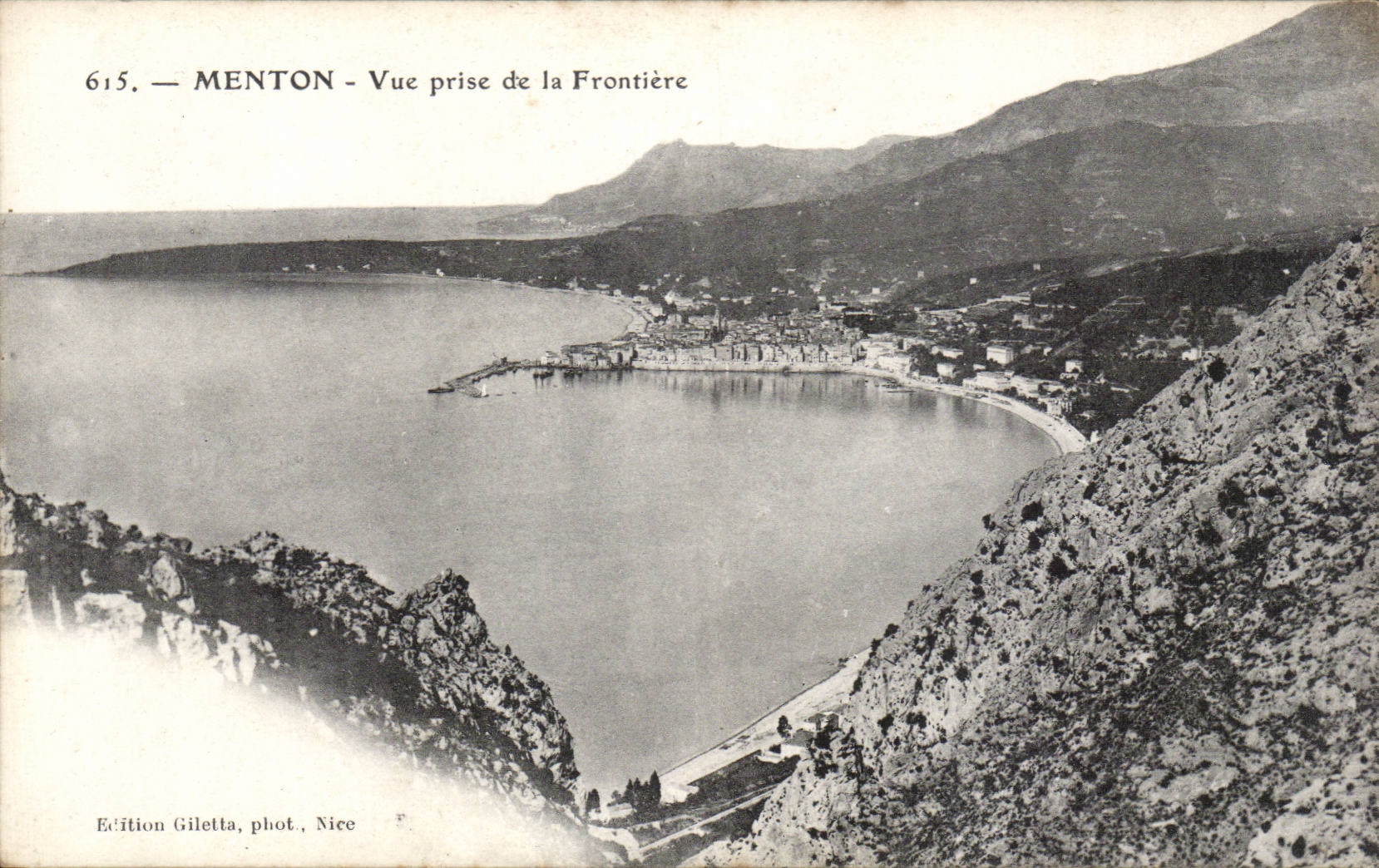 CPA Menton Vue prise de la frontiere