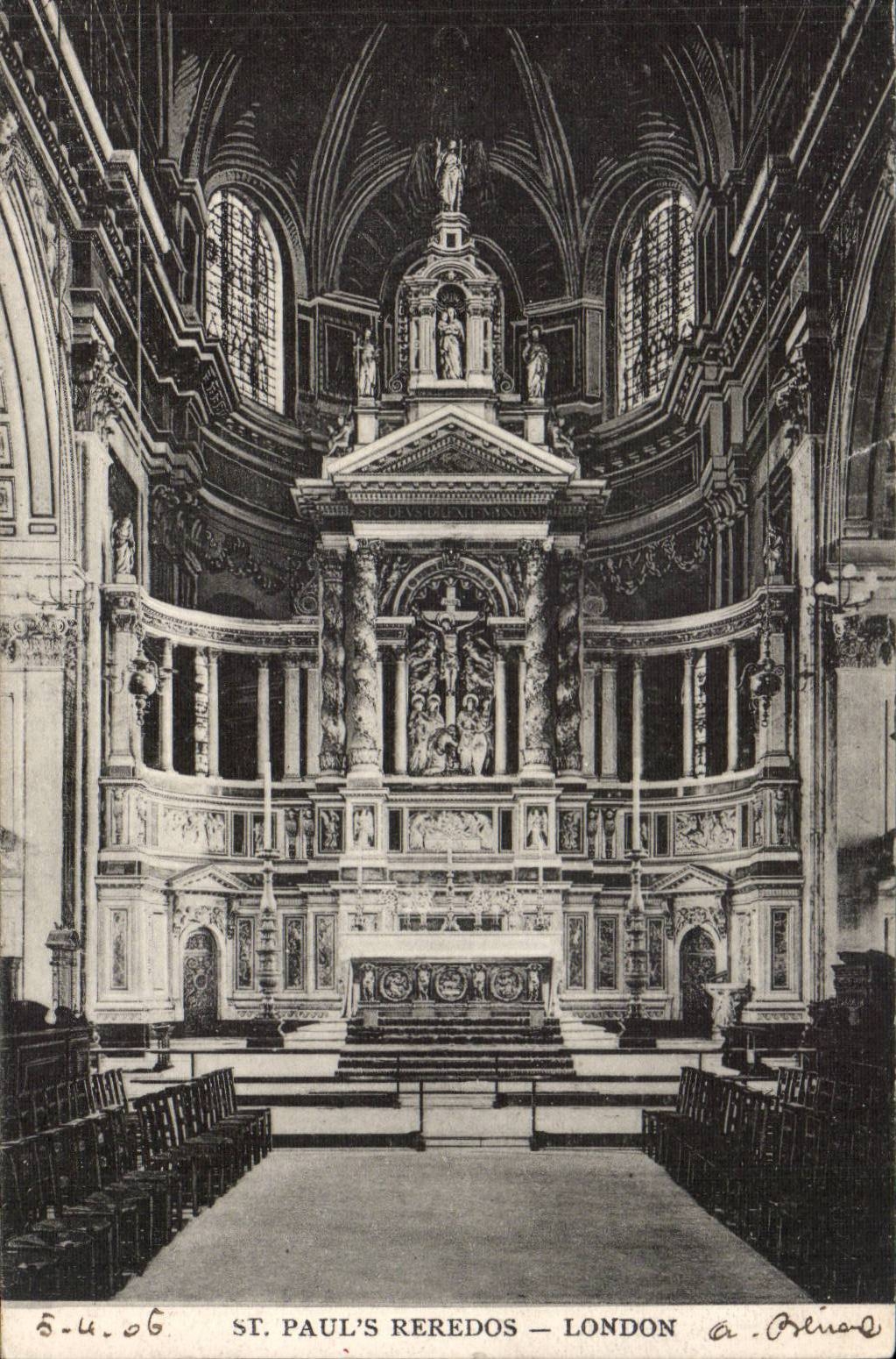 CPA Great Britain London Londres St paul's Reredos