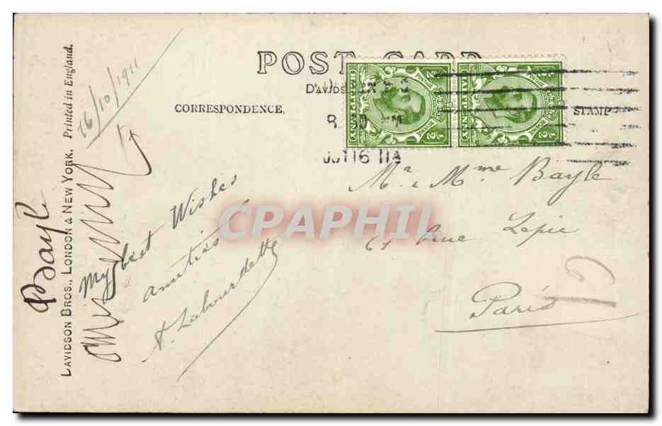 CPA Great Britain Londres London Greetings St Paul's Westminster Abbey — Rückseite