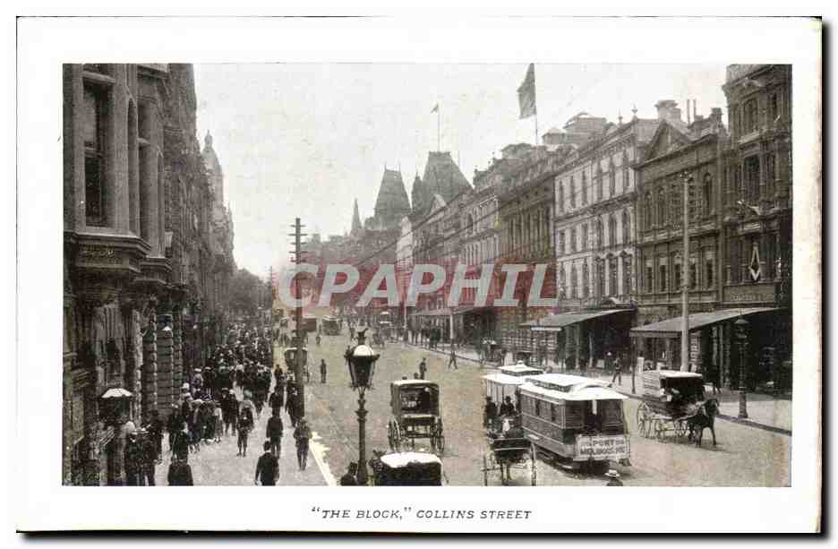 CPA Great Britain London Londres carte recto verso The block Collins Street 