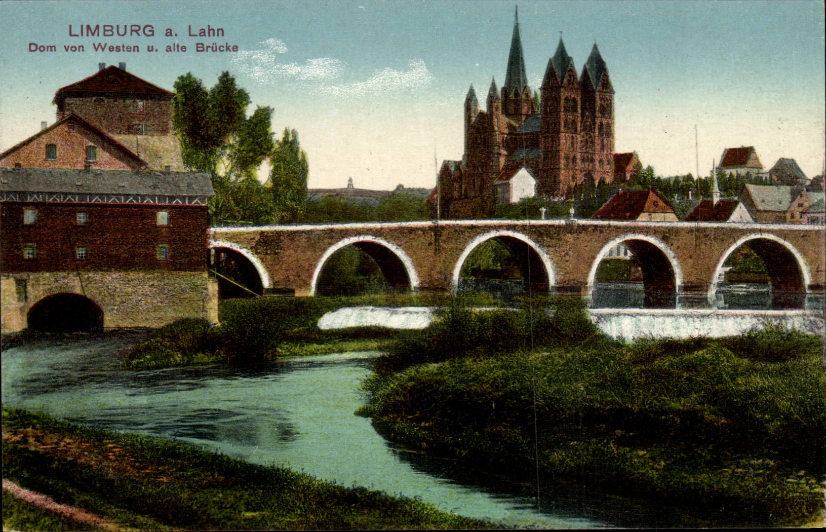 CPA Limburg a Lahn Dom von Westen u alte Brucke