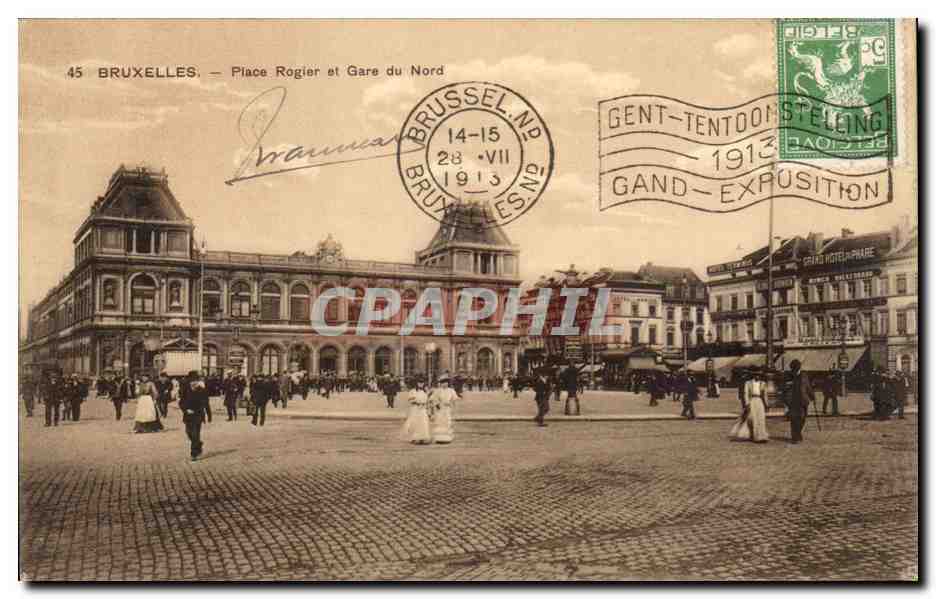 CPA Bruxelles Place Rogier et gare du nord