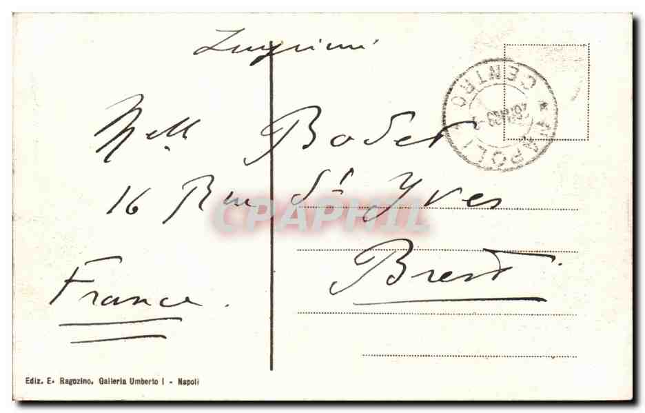 CPA Italie Italia Napoli Tempio a Virgilio nella Villa Comunale — Verso