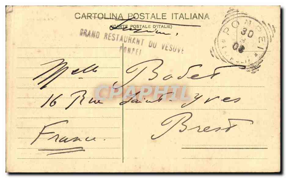 Pompei — Casa della Caccia — éditeur: Reggiano, Delfino, Lombarde, Napoli — Rückseite