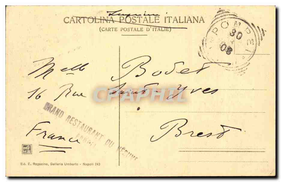 CPA Italie Italia Pompei Teatro Tragico — Rückseite
