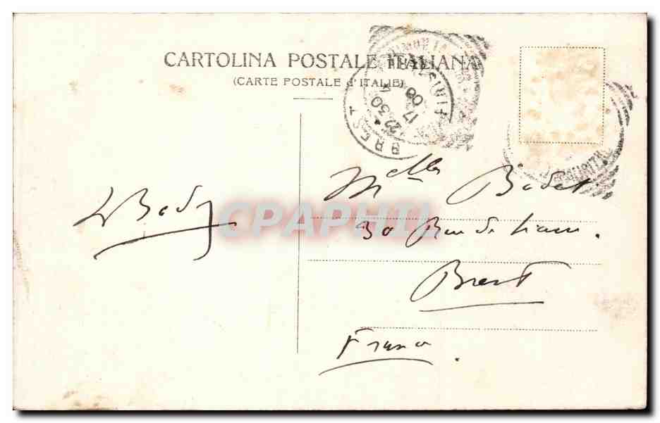 CPA Italie Italia Ventimiglia Borgo Marina — Back
