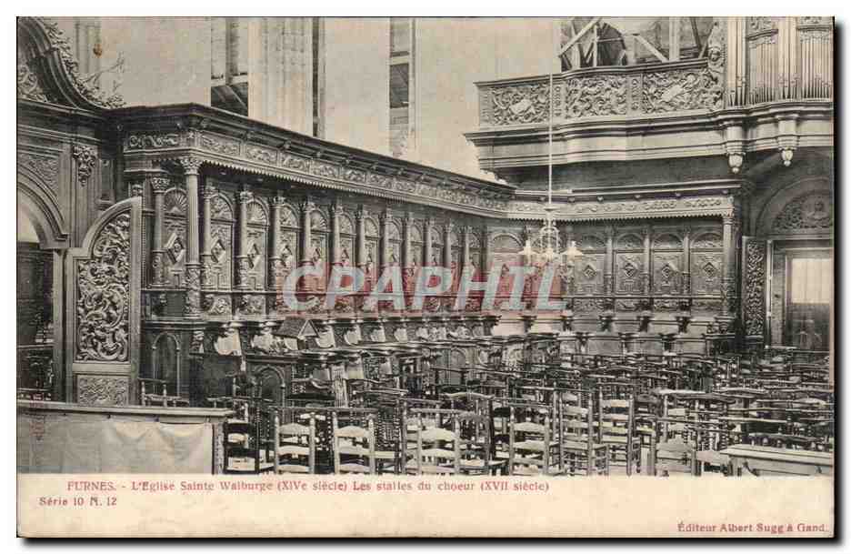 CPA Furnes L'eglise Sainte Walburge les stalles du choeur