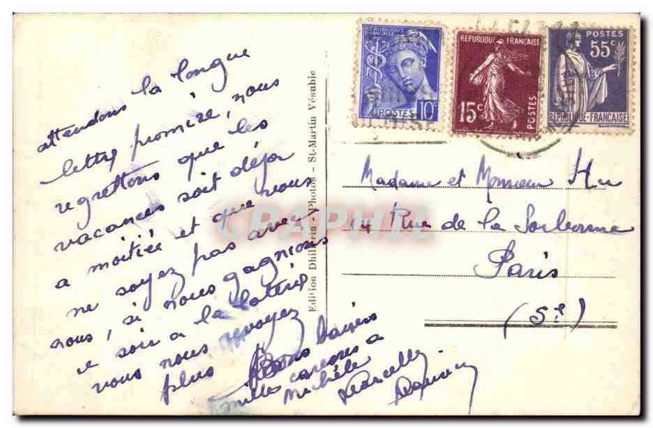St Martin Vésubie — En hiver — Édition Dihlén - St-Martin Vésubie — Rückseite