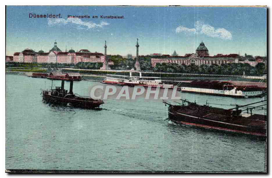 CPA Dusseldorf Rheinpartie a Kunstpalast