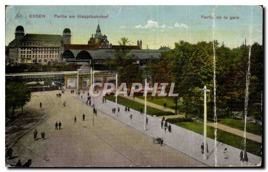 CPA Essen Partie am Hauptbahnhof 