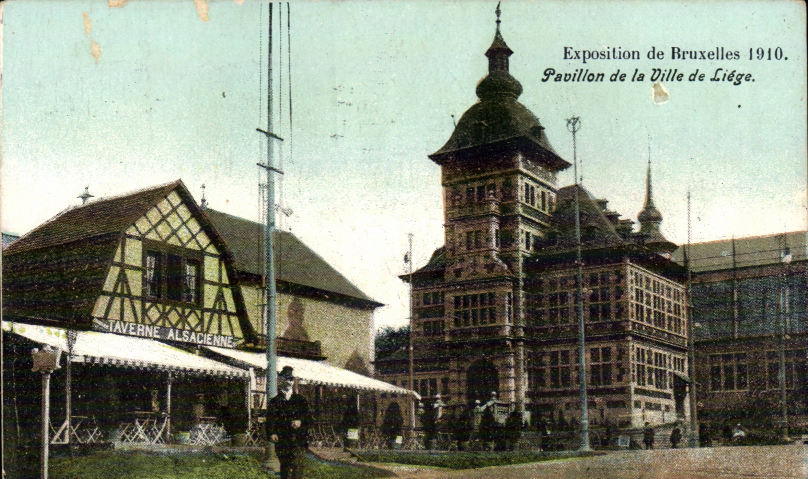 CPA Exposition de Bruxelles 1910 Pavillon de la ville de Liege Taverne alsacienne
