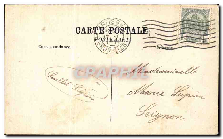 CPA Exposition de Bruxelles 1910 Pavillon de la ville de Liege Taverne alsacienne — Back