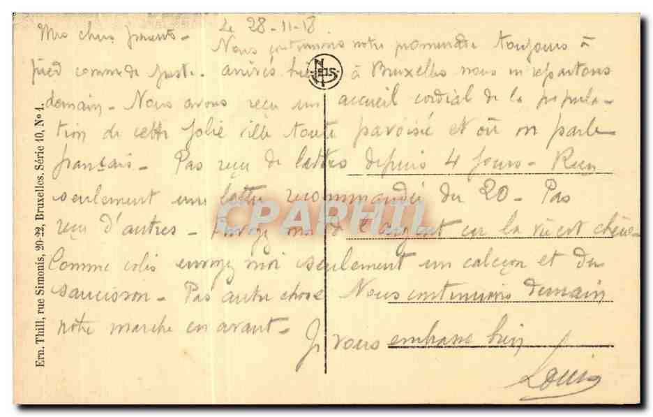 CPA Bruxelles Eglise Sainte Gudule — Rückseite