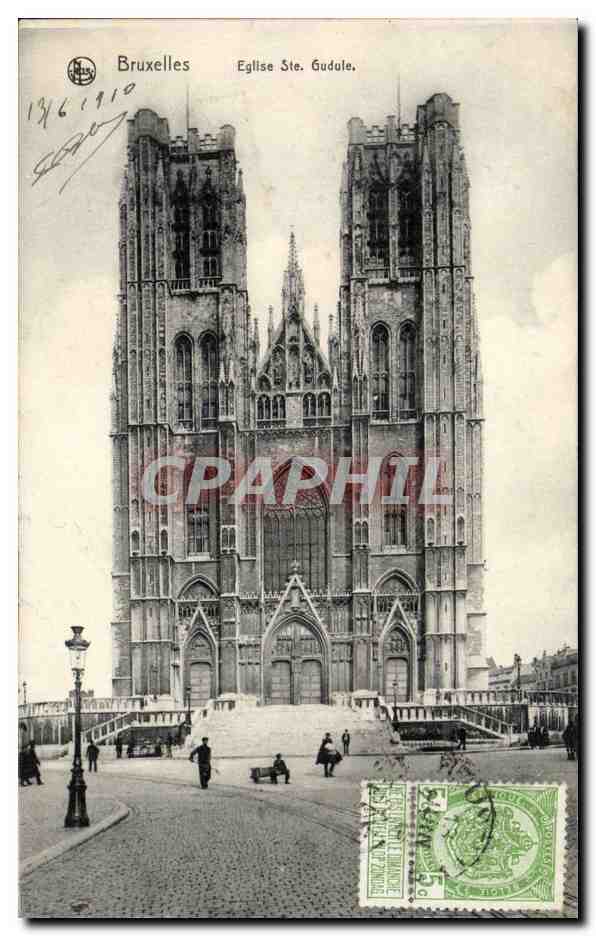 CPA Bruxelles Eglise Ste Gudule