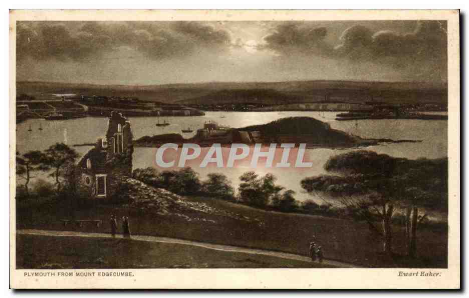 Plymouth from Mount Edgecumbe — vue panoramique — Ewart Baker