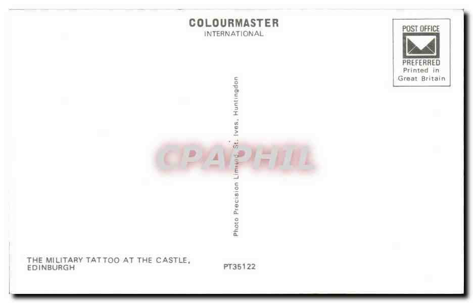 Le Military Tattoo au château d'Édimbourg — Événement militaire nocturne — Colourmaster International, PT35122 — Rückseite