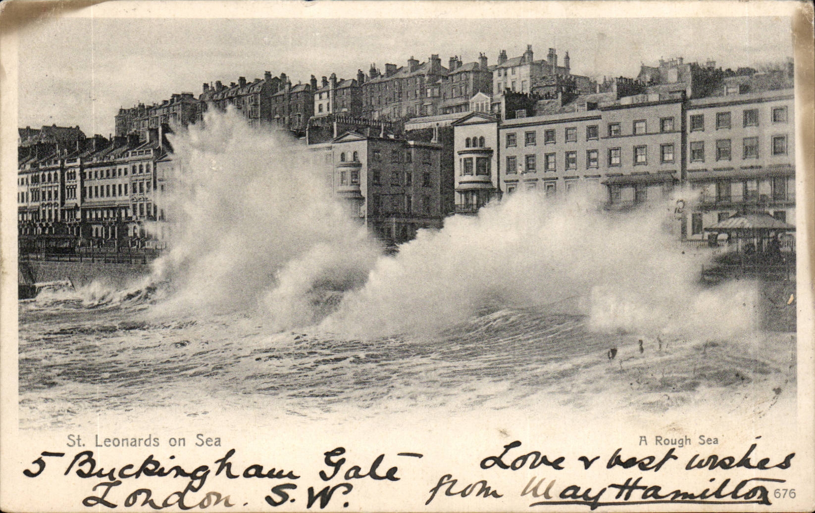 CPA Great Britain St Leonards on sea A rough sea