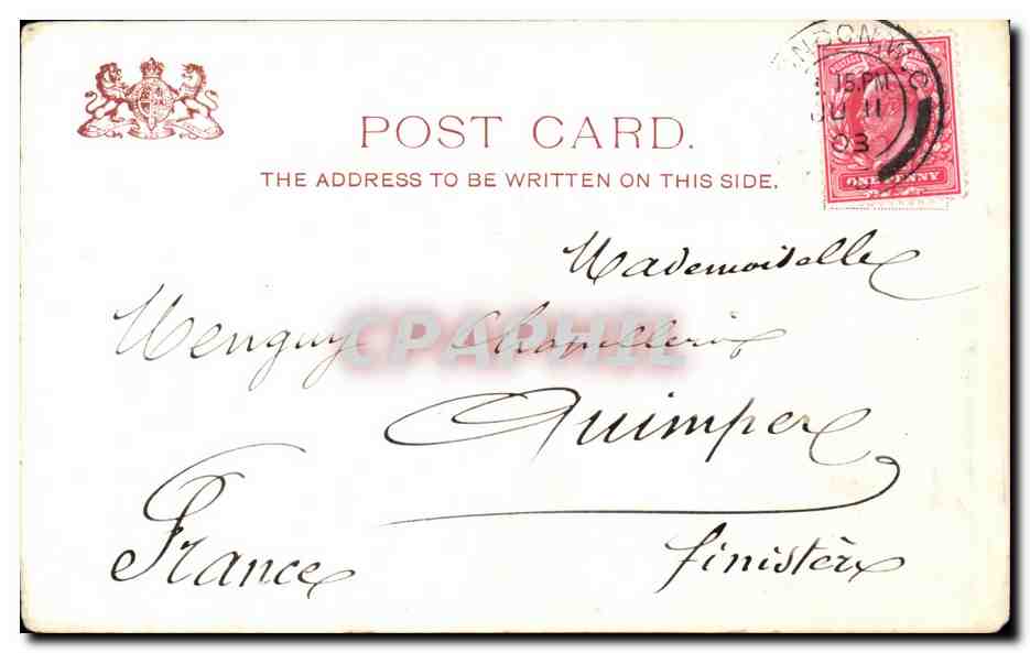 Queen Alexandra — Londres — Raphael Tuck & Sons 'Empire' No. 1492 — Reverso