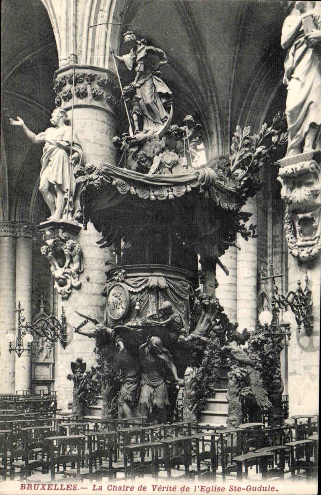 CPA Bruxelles La chaire de verite de l'eglise Ste Gudule