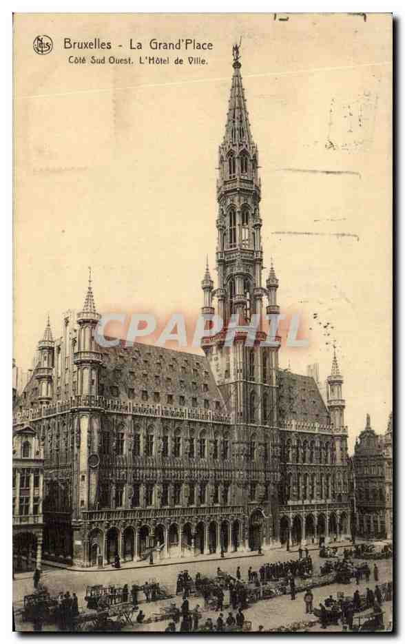 CPA Bruxelles La grand place Cote Sud Ouest Hotel de ville