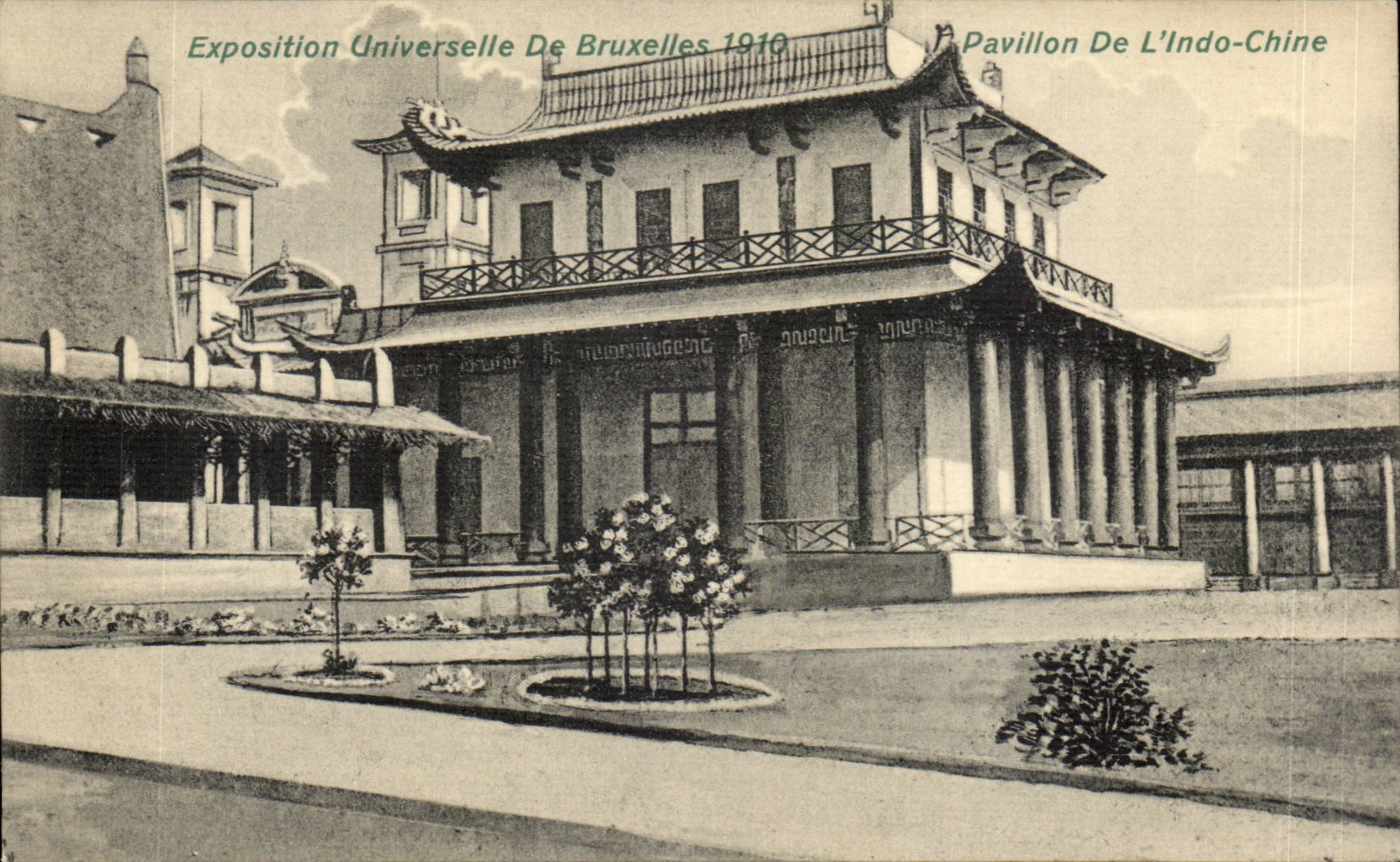 CPA Bruxelles Exposition universelle de Bruxelles 1910 Pavillon de l'Indochine ( Chine China Indochine Indochina)