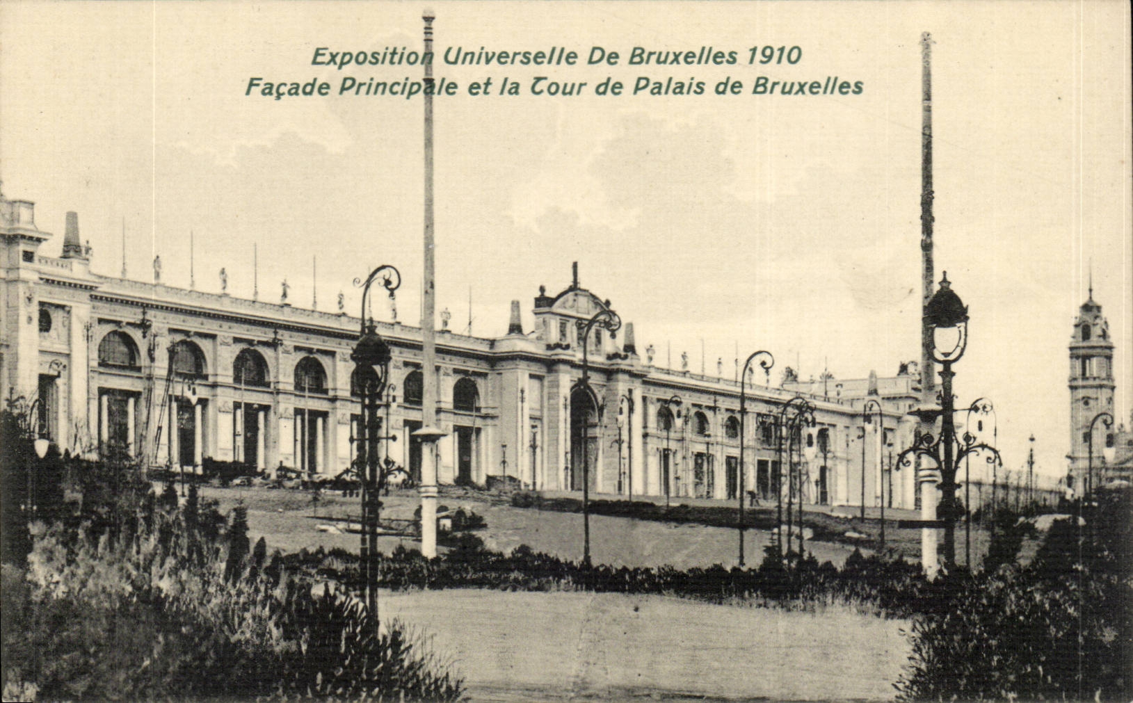 CPA Bruxelles Exposition universelle de Bruxelles 1910 Facade principale et la tour du palais de Bruxelles