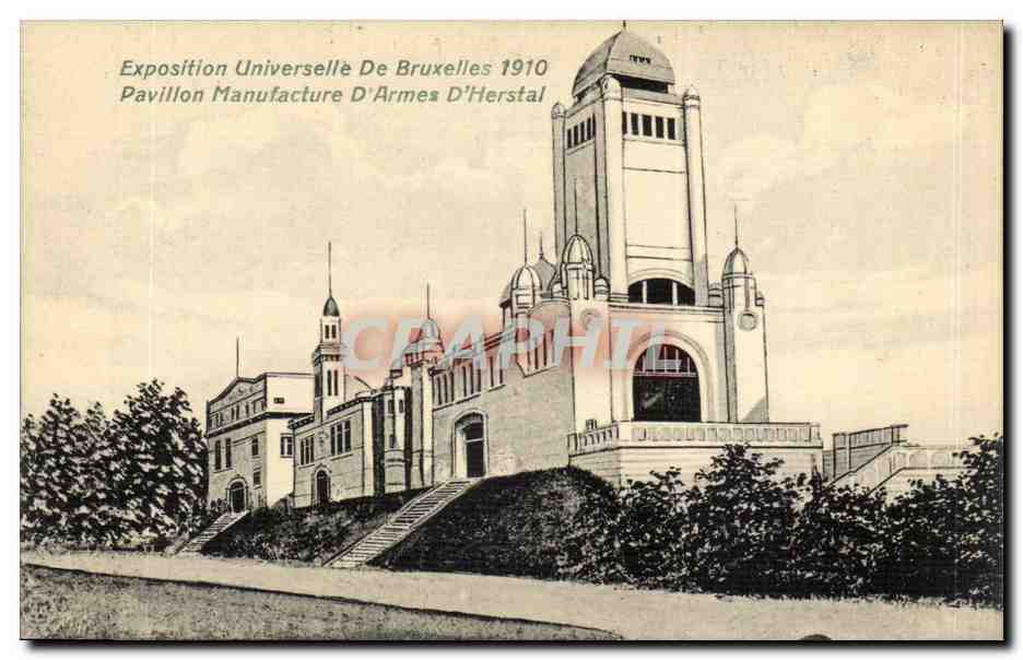 CPA Bruxelles Exposition universelle de Bruxelles 1910 Pavillon manufacture d'armes d'Herstal