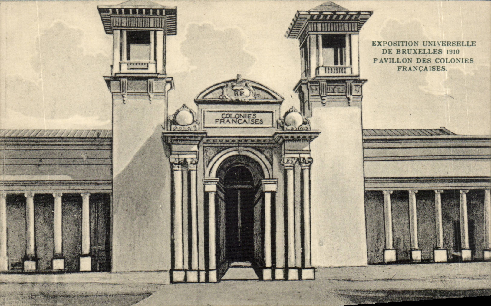CPA Bruxelles Exposition universelle de Bruxelles 1910 Pavillon des colonies francaises