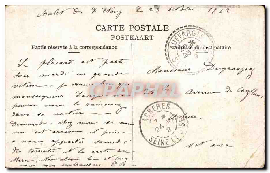 CPA Bruxelles Exposition de 1910 Pavillon de la ville de Liege — Verso