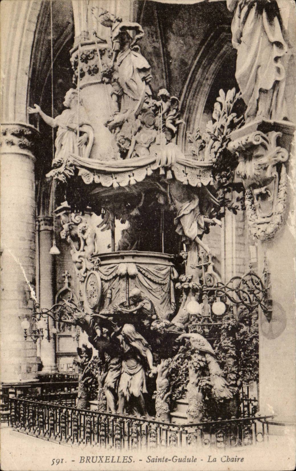 CPA Bruxelles Sainte gudule La chaire