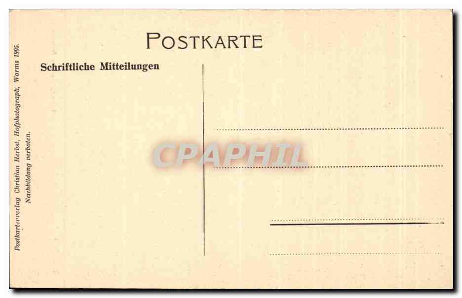 CPA Worms Kreuzgang im Rathaus — Rückseite
